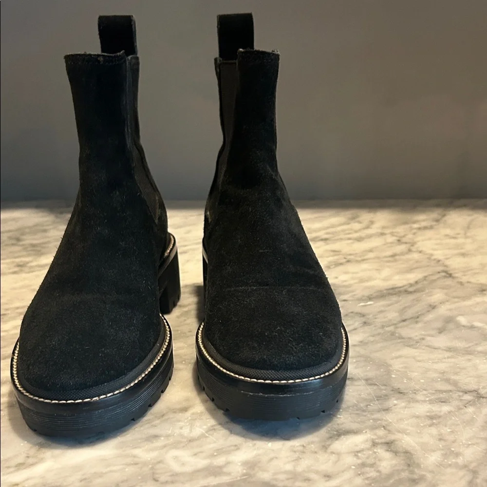 Tory Burch Black Suede Ankle Boots - Picture 2 of 5